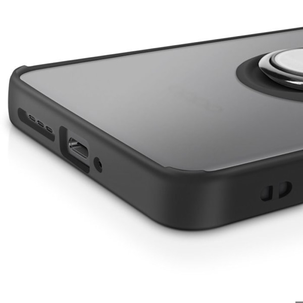 Cover til Oppo Reno 12F Magnetisk Ring Gennemsigtig Sort