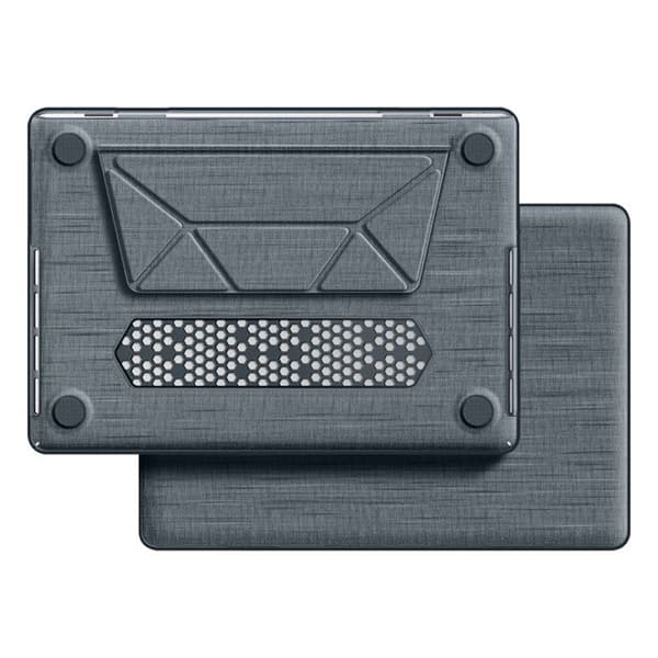 Fodral för MacBook Pro 16" - AVIZAR - Grått tyg - Fällbart magnetstöd - Ultratunt - Inbyggd ventilation Grå