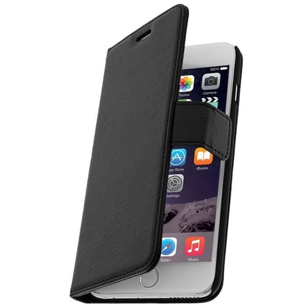 Housse Etui Folio - Avizar - iPhone 6 Plus - Eco-læder - Sort - Fuld beskyttelse Svart