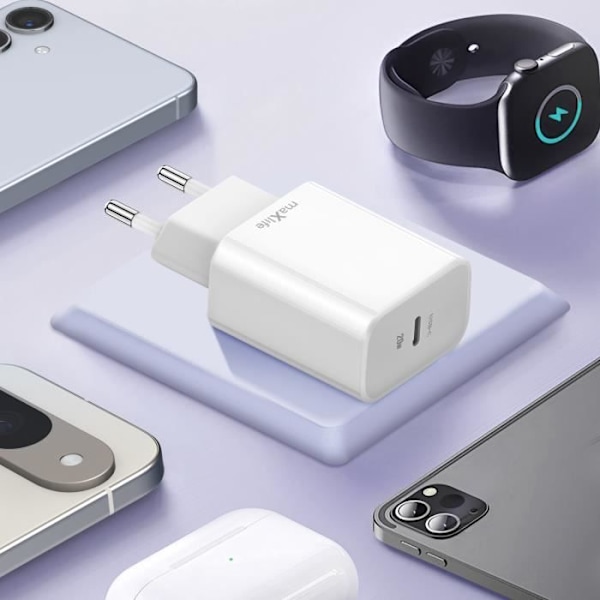 USB C Väggladdare Power Delivery 20W Ultrap snabb laddning Maxlife Vit Vit