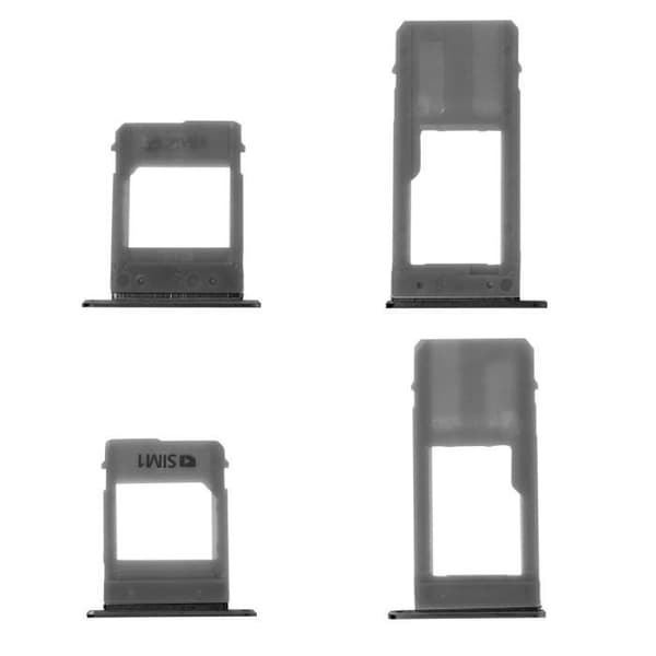 SIM + Micro-SD støtte skuffe - AVIZAR - Samsung Galaxy A5 2017 - Sort - 10 g - Original erstatning Svart