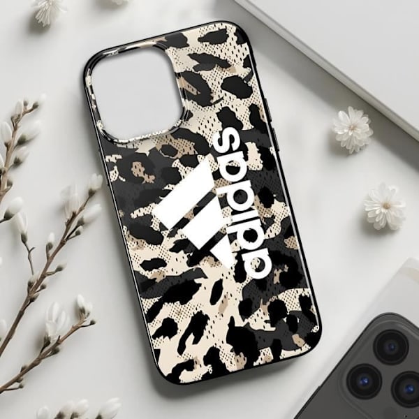 Silikonetui til iPhone 13 Leopard Print Forhøjede Kanter - ADIDAS - Sport Leopard Svart