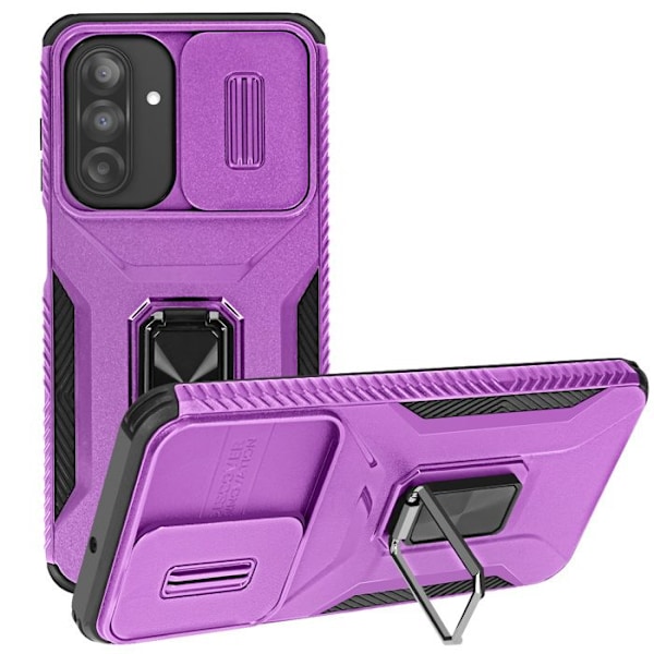 Coque til Samsung Galaxy A26 med ringefunktion, kameradække, lilla Lila