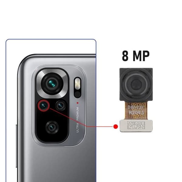 8MP ultravidvinkelsensorkamera til Xiaomi Redmi Note 10 og 10s sort Svart