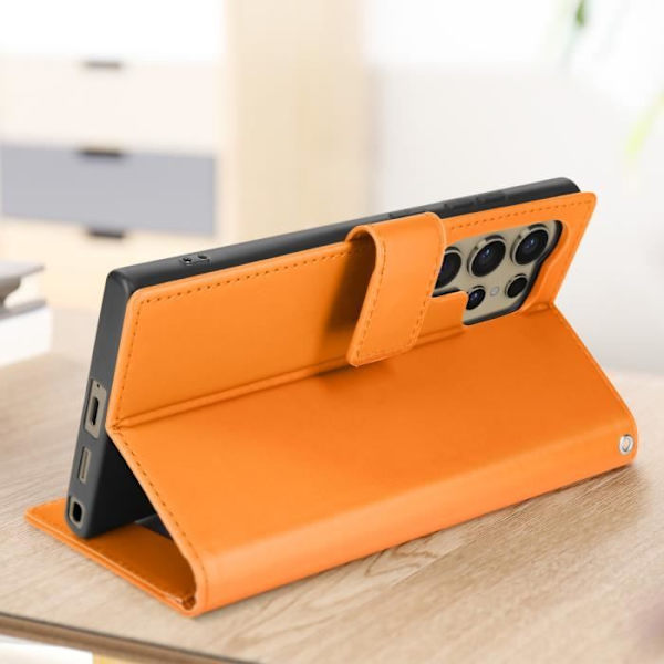 Frog Fodral för Samsung S24 Ultra Wallet Support Handledsrem Orange