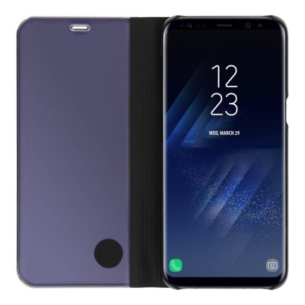 Gennemsigtigt flip cover med sort spejleffekt til Samsung Galaxy S8 - Stand funktion