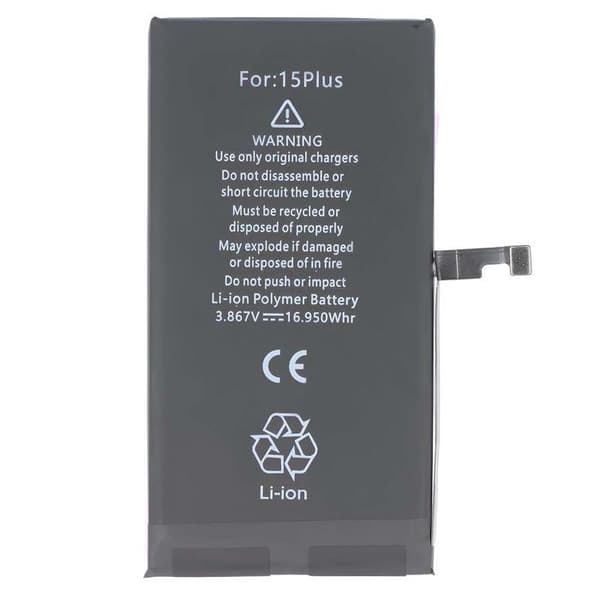 Batteri - AVIZAR - iPhone 15 Plus - Li-polymer - 4383mAh - 3.86V - Sort Svart