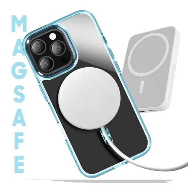 Coque - MagSafe - iPhone 16 Pro Max - Kristallfärg - Blå - Hård - Antigulnande Blå