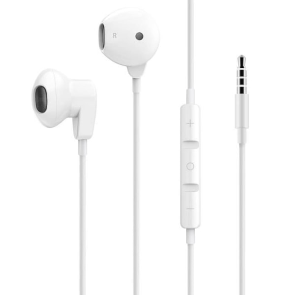 Trådbundna hörlurar - LINQ - 3,5 mm-uttag - Integrerad mikrofon - Hands-Free Kit - Vit Vit