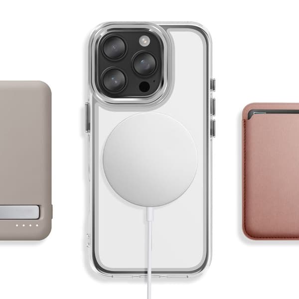 MagSafe-cover til iPhone 16 Pro Ultra Forstærket Bi-materiale Hvid Vit