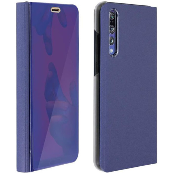 Housse - Huawei - P20 Pro - Etui Miroir - Coque Rigide - Funktion Stand - Blå Nat Nattblått