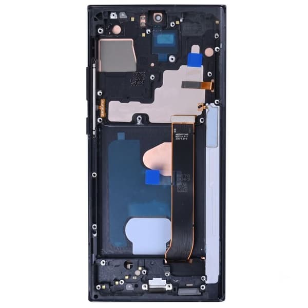 Fuldskærm til Galaxy Note 20 Ultra Soft OLED med Sort Ramme Svart