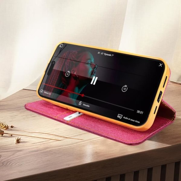 iPhone 14 Pro Max Case -korttikotelo, vaaleanpunainen kotelo
