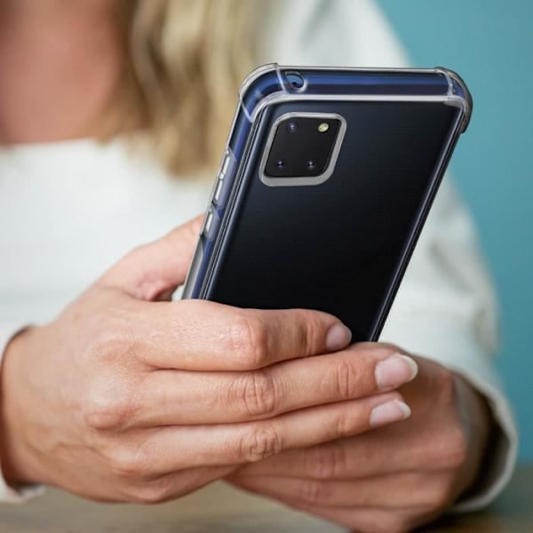Suojapakkaus - AVIZAR - Galaxy Note 10 Lite - Pehmeä kotelo - Karkaistu lasikalvo - Iskunkestävä Klar vit
