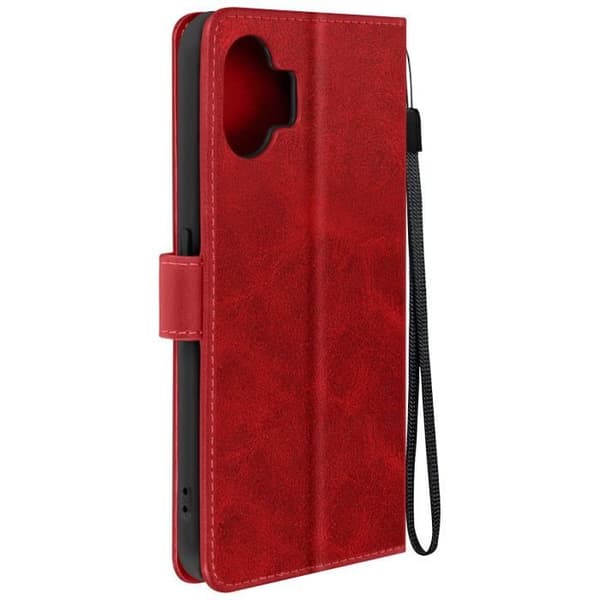 Fodral för ingenting Telefon 2 Handledsrem Flip Stand Plånbok Röd Röd