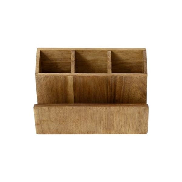 Range-Couverts med Bambus Servietholder 4 Rum til Køkken Cheffinger Brun brun