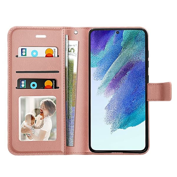 Pungetui til Samsung Galaxy S21 FE med håndledsrem Mayaxess Rosaguld Roséguld