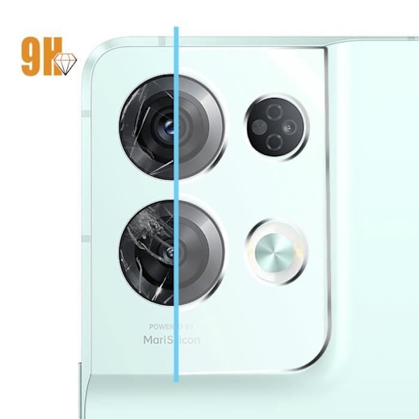 Kamerafilm - AVIZAR - Oppo Reno 8 Pro 5G - 9H härdat glas - Anti-fingeravtryck - Komplett skydd Transparent