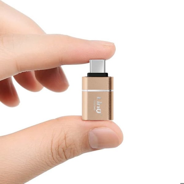 Adaptør OTG USB til USB C Kompakt og Praktisk LinQ Guld