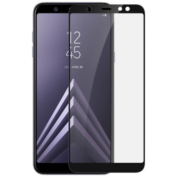 Suojakalvo - Samsung - Galaxy A6 Plus - Karkaistu lasi - Musta väri - Erittäin kestävä Svart