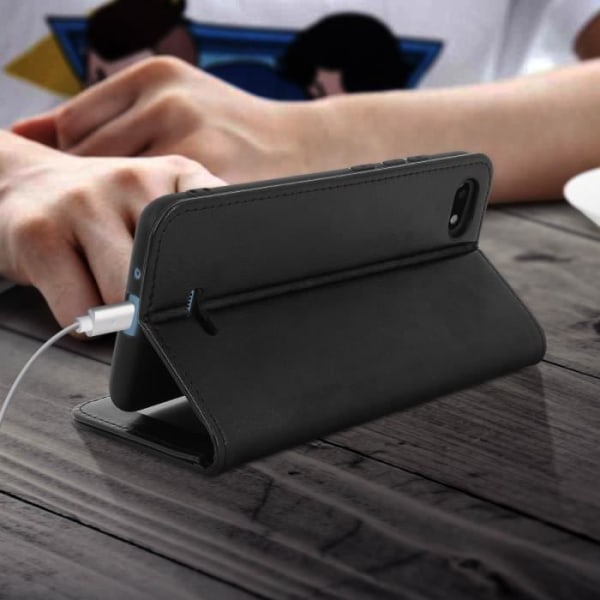 Pungcover - AVIZAR - Xiaomi Redmi 6 / 6A - Øko-læder - Sort - Videosupport svart