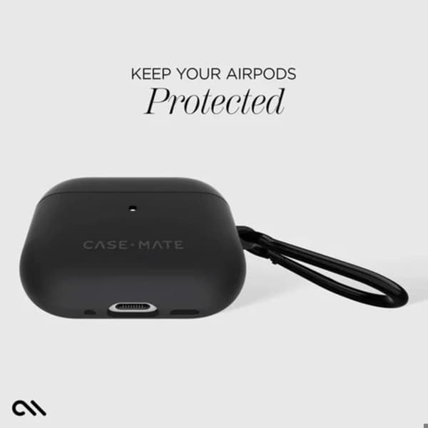 Tough Cover til AirPods Pro 3 Model med Stødabsorberende Karabinhage CASE MATE Sort Svart