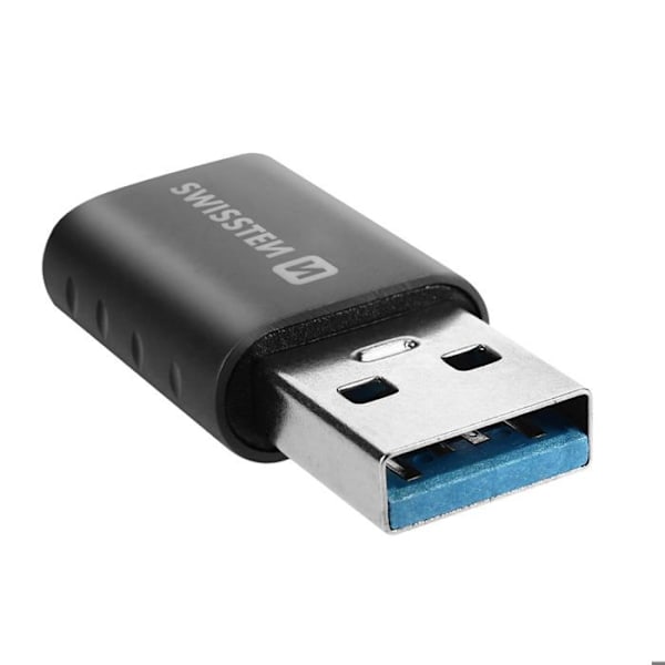 USB 3.0 - USB-C -sovitin Swissten - Siirto ja lataus - Musta
