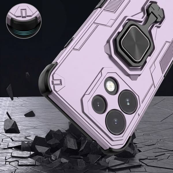 Stødabsorberende cover til Oppo Reno 16F / 16FS med magnetisk ringestøtte i lilla Violett