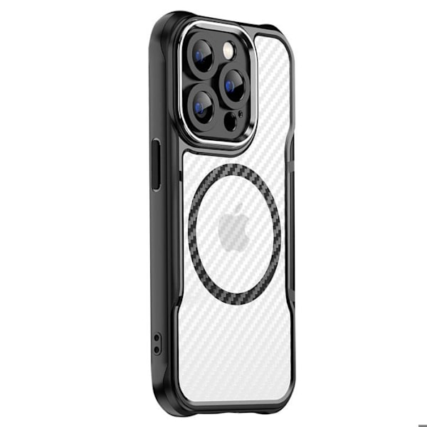 IPhone 15 Pro MagSafe Hiilikuitupinnoite Kestävä Musta Suojakuori Svart