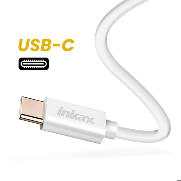 USB till USB C Laddning och Synkronisering 1m Inkax Vit Vit