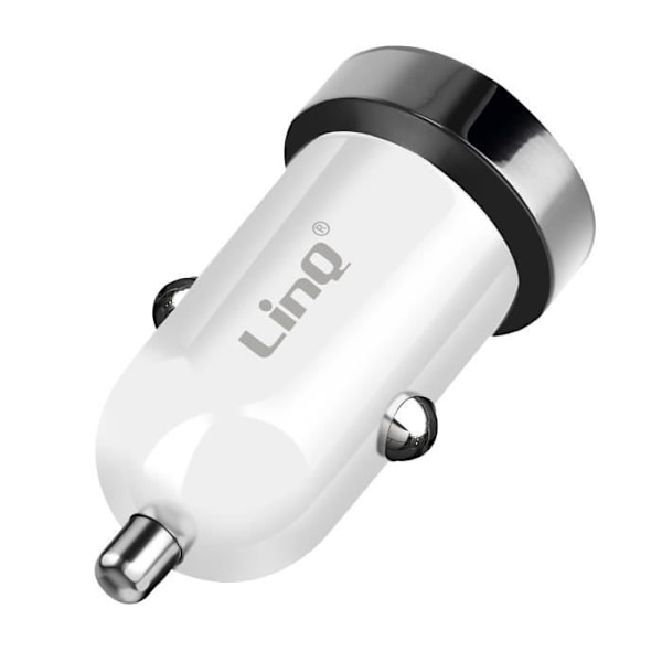 Bilcigarettändare Laddare 38 W Strömförsörjning + USB Snabbladdning LinQ Vit Vit