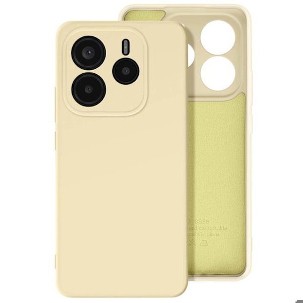 Coque til Xiaomi Redmi Note 14 5G Semi-rigid Soft-touch Anti-fingerprint Gul Gul