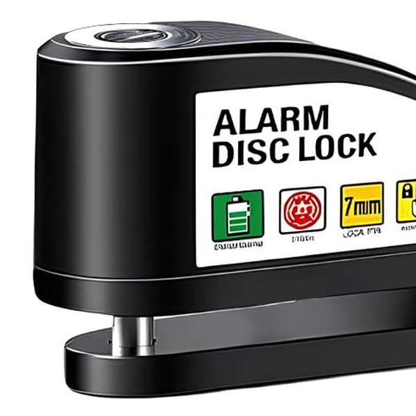 Disklås med Alarm 110dB Kompakt til Cykel / Scooter Sort Svart