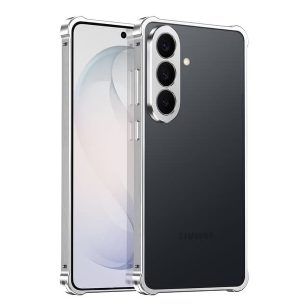 Skyddsbumperskydd för Galaxy S26 Minimalistisk design med silverkameraomkrets Grå