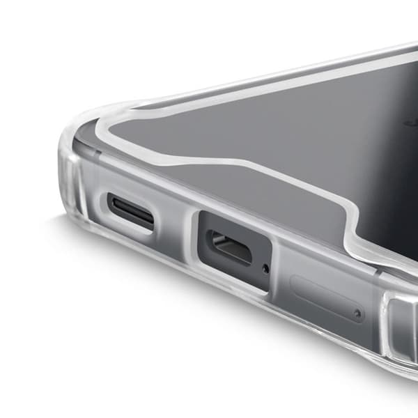 Skydd - Samsung - Galaxy S25 Edge - Transparent - Stötsäker - Förstärkta hörn Vit