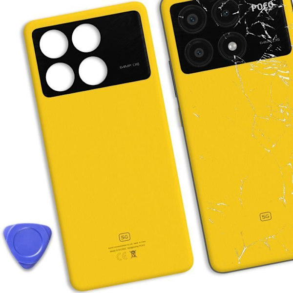 Ersättningsbatterilock - AVIZAR - Xiaomi Poco X6 Pro - Gul Gul