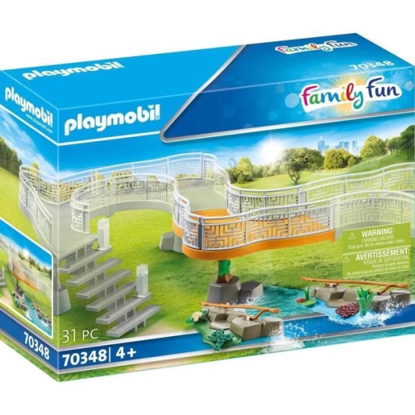 PLAYMOBIL - Förlängning för djurpark - Modell 70348 - 31 stycken - För barn från 4 år och uppåt - Blå Blå