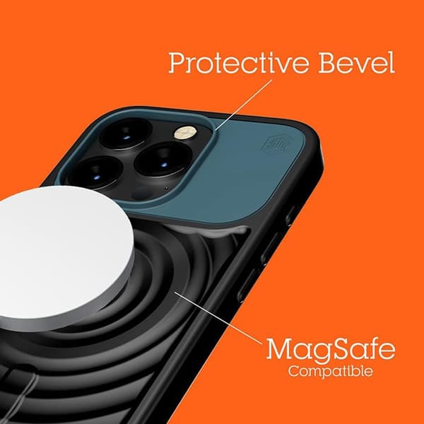 STM Reawaken Ripple MagSafe - Kotelo iPhone 15 Pro:lle (Musta / Atlantti)