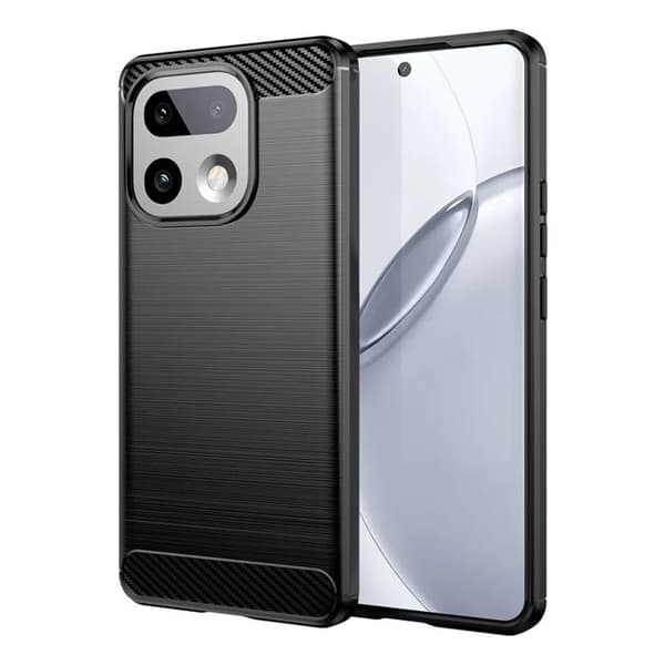 Cover til Realme 16 Pro Plus Carbon Effekt Blød Beskyttelse Stødabsorberende Sort Svart