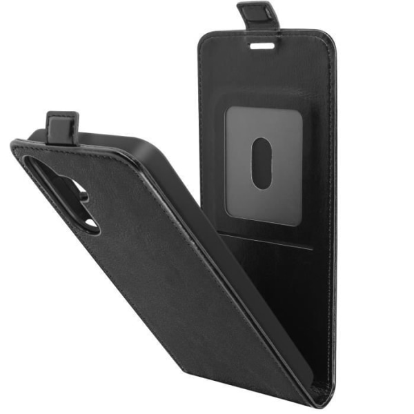 Vintage pystysuuntainen läppäkotelo Samsung Galaxy A15 5G Black -puhelimelle Svart