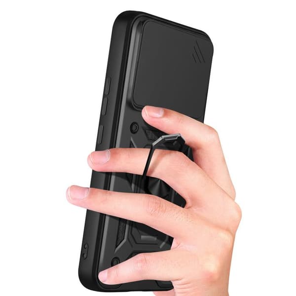Coque Ring til Redmi Note 15 Pro Plus 4G med Skydelåg til Kamera Mayaxess Sort Svart