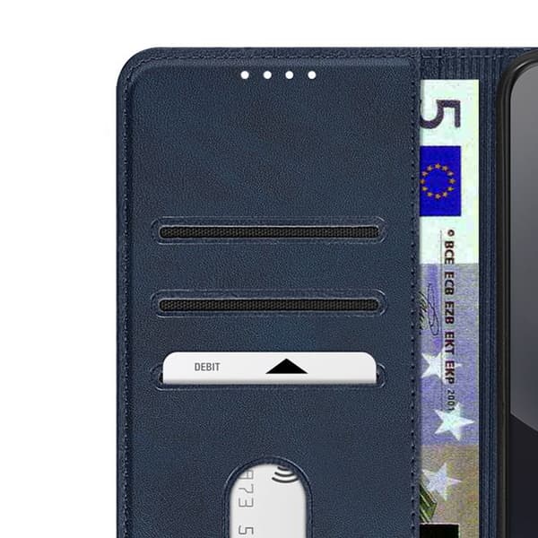 Plånboksfodral för Redmi Note 15 Pro Plus 5G med kortfack och ställ i midnattsblå Blå