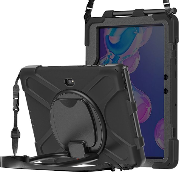 Samsung Tab Active 5 Pro ja 4 Pro Suojakotelo Kahvan ja Olkahihnan kanssa Musta