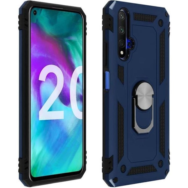 Stötsäkert fodral - AVIZAR - Honor 20 / Huawei Nova 5T - Video Support Ring - Bi-material - Blå Blå