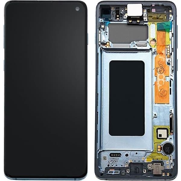 LCD-skärm - Samsung - Galaxy S10 - Original - Blå - Förmonterad pekskärm Blå