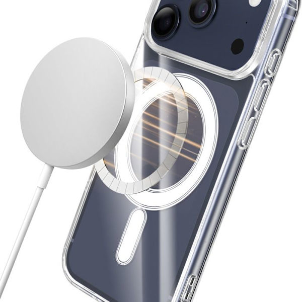 MagSafe-fodral - TACTICAL - iPhone 17 Pro Max - Transparent - Optimal skydd - Snabb montering Vit