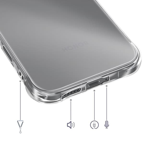 Bumper-cover til Honor 600 Lite Stødabsorberende med Transparent Tempered Glas Vit