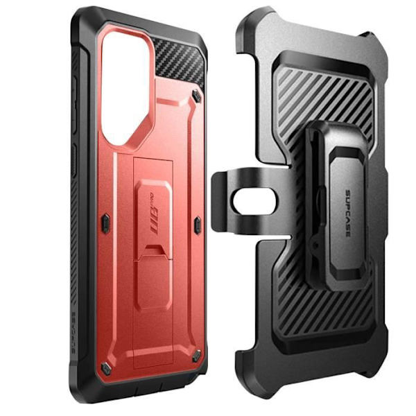 Kotelo Samsung S23 Ultra Iskunkestävälle Kickstand Supcase Unicorn Beetle Pro punainen Röd
