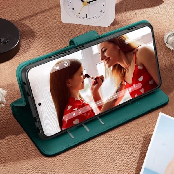 Fodral för Redmi Note 14 4G Plånbok Diagonal Mönster Grön Grön