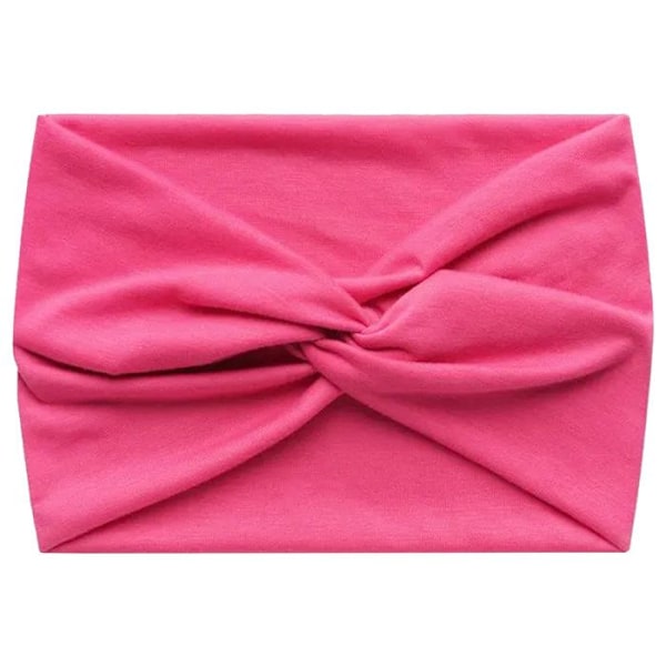 Bandeau Kryds til Hår i Blødt Ensfarvet Raffineret Fuchsia Rosa